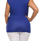 Plus Size Stylish Draped Blue Top
