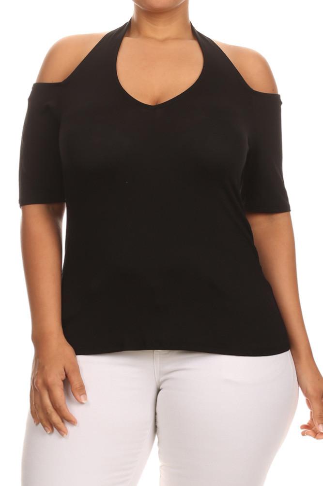 Plus Size Cold Shoulder Babe Top