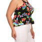 Plus Size Garden Love Floral Peplum Tank