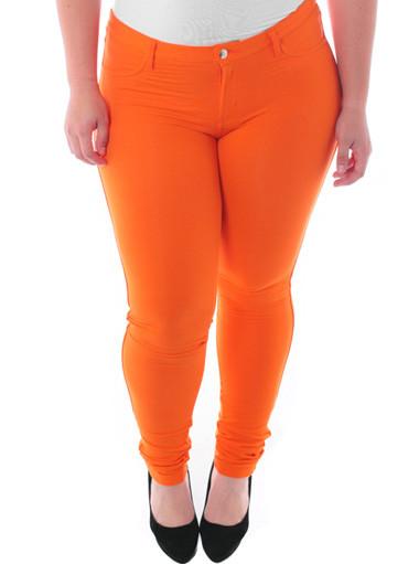 Plus Size Stretchy Soft Hot Orange Skinny Jeans