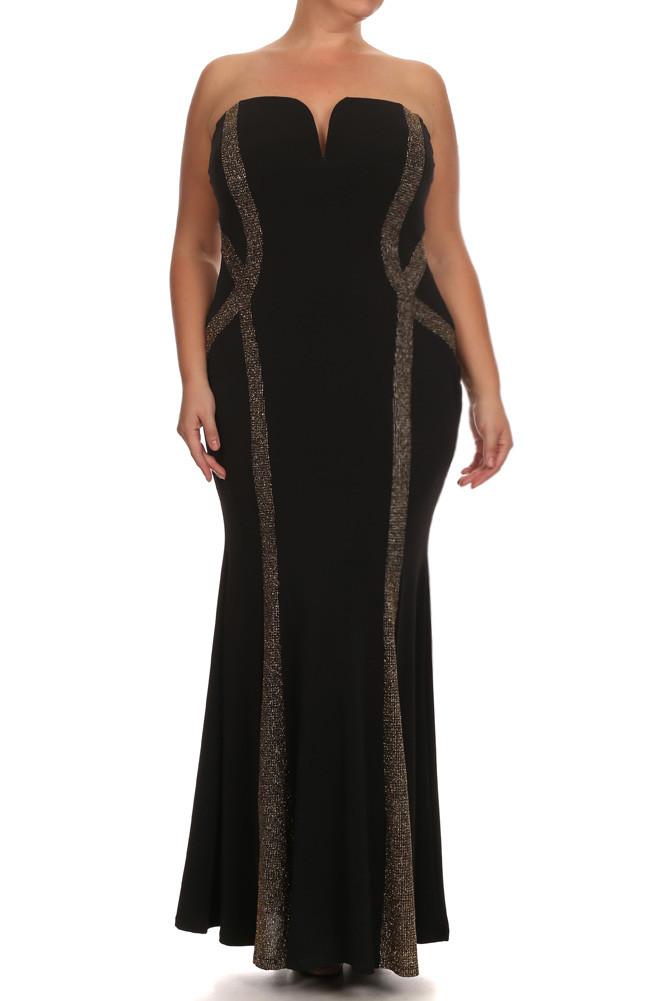 Plus Size Sparkling Cocktail Maxi Dress