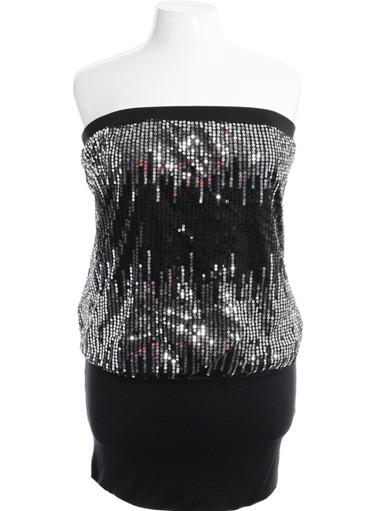 Plus Size Sparkling Silver Sequence Sexy Tube Dress