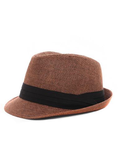 Trendy Classic Tweed Brown Fedora Hat