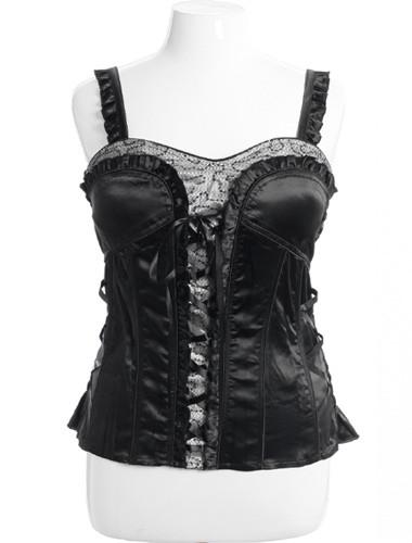 Plus Size Sexy Ruffle Black Corset