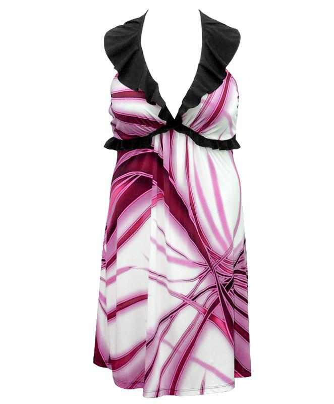 Unique Trendy Halter Pink Dress