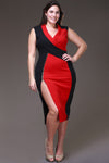 Two Tone Color Block Plus Size Dress