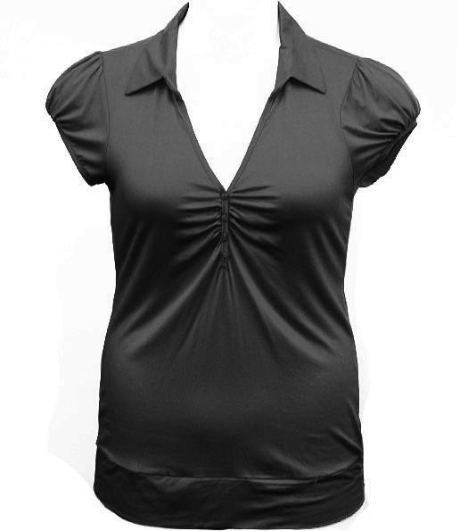 Plus Size Simple Collar Cute Black Blouse