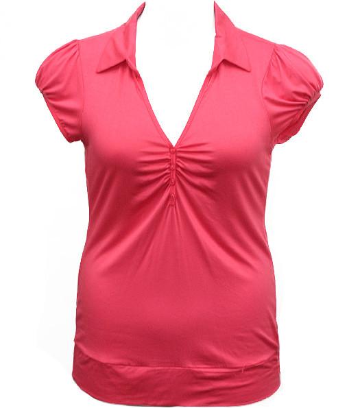 Plus Size Simple Collar Cute Pink Blouse