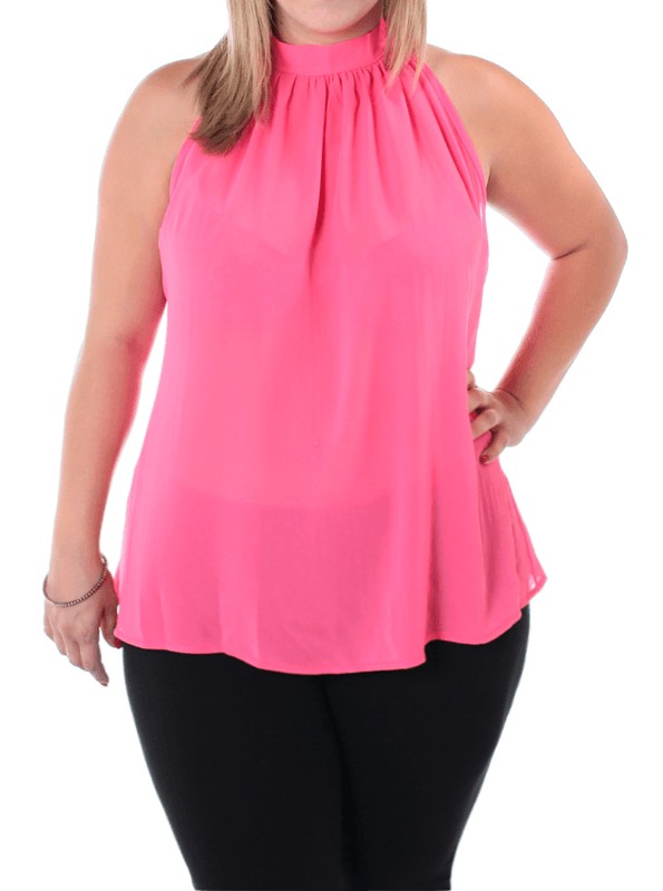 Plus Size Butterfly Back Sheer Pink Top