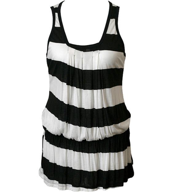 Trendy Loose Stripe Long Tank Top