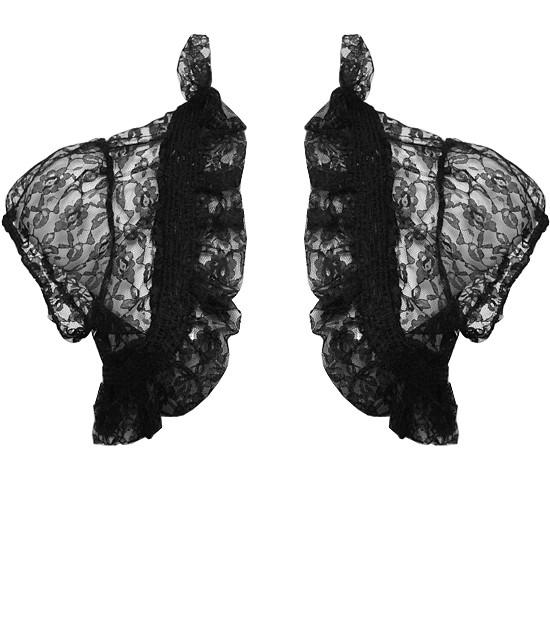 Plus Size Ruffled See Through Black Bolero