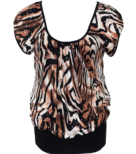 Plus Size Tiger Sexy Loose Layered Top