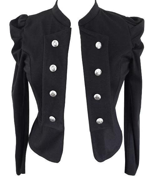 Plus Size Poof Sleeve Commander Jacket