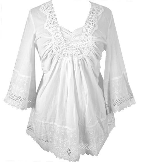 Plus Size Cotton Gorgeous White Blouse