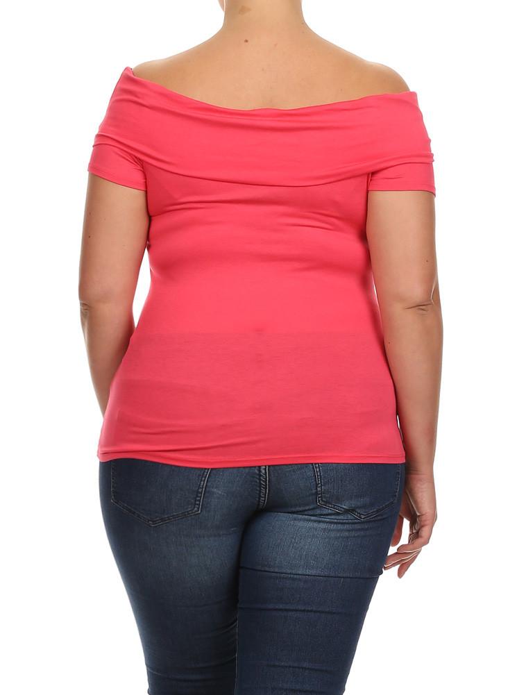 Plus Size Coquette Off the Shoulders Pink Top