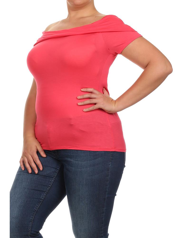 Plus Size Coquette Off the Shoulders Pink Top