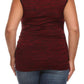 Plus Size Sexy Ruched Trim Red Top