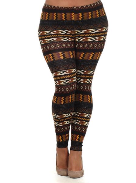 Plus Size Southwest Print Leggings