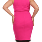 Plus Size Checkered Pastel Colorblock Pink Dress