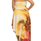 Plus Size Luring Peacock Print Hanky Hem Pink Dress