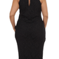 Plus Size Mesmerizing Floral Lace Midi Black Dress