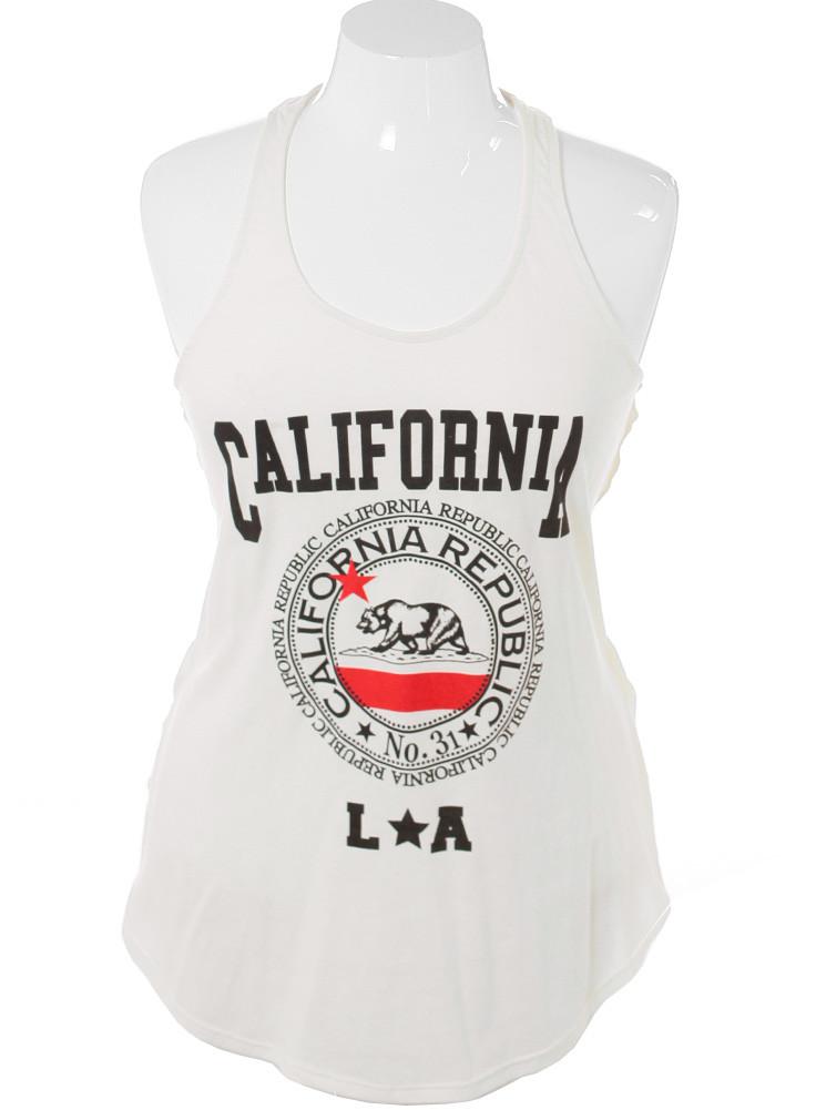 Plus Size Quality California Cream Tank Top