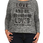 Plus Size Love And Be Loved Knitted Black Top