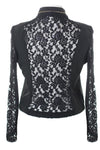 Plus Size Lace Sleeves Black Biker Jacket