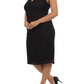 Plus Size Mesmerizing Floral Lace Midi Black Dress