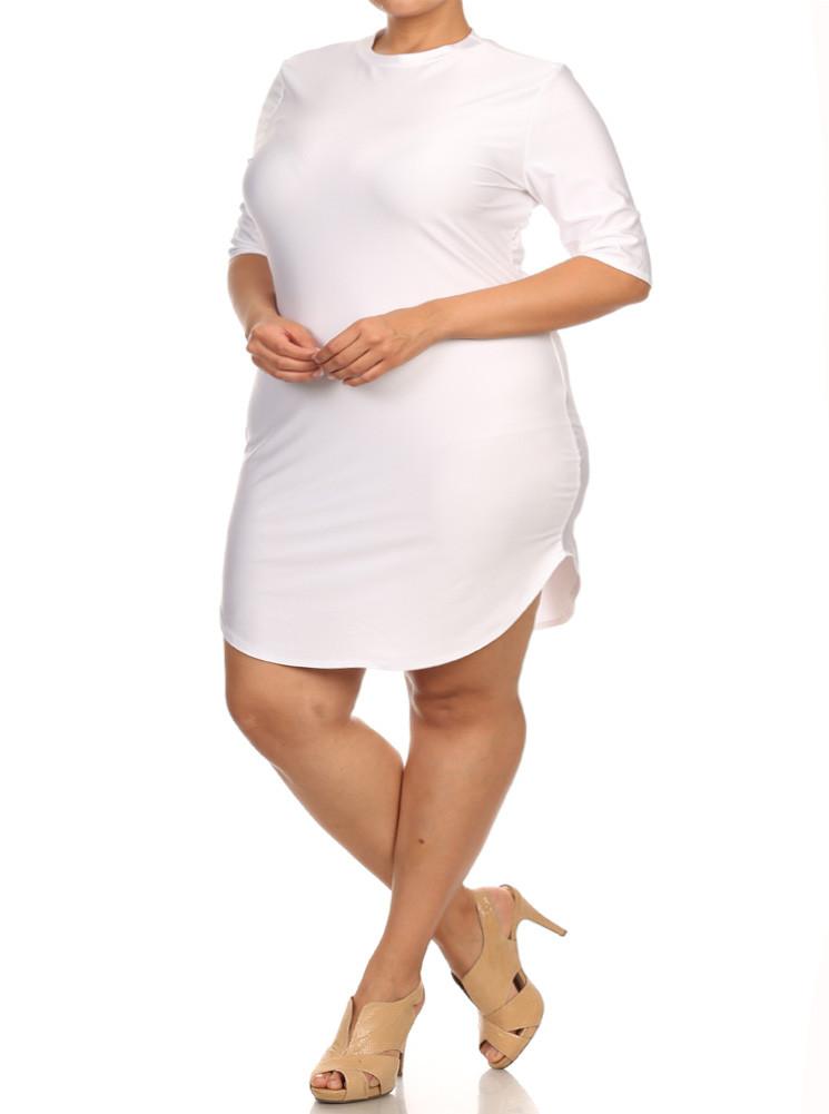 Plus Size Silky Fabulous White Tunic Dress