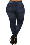 Plus Size Stretchy Distressed Blue Jeggings