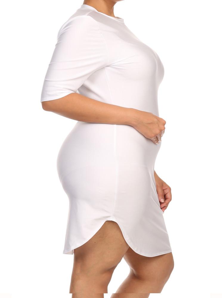 Plus Size Silky Fabulous White Tunic Dress