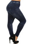 Plus Size Stretchy Distressed Blue Jeggings