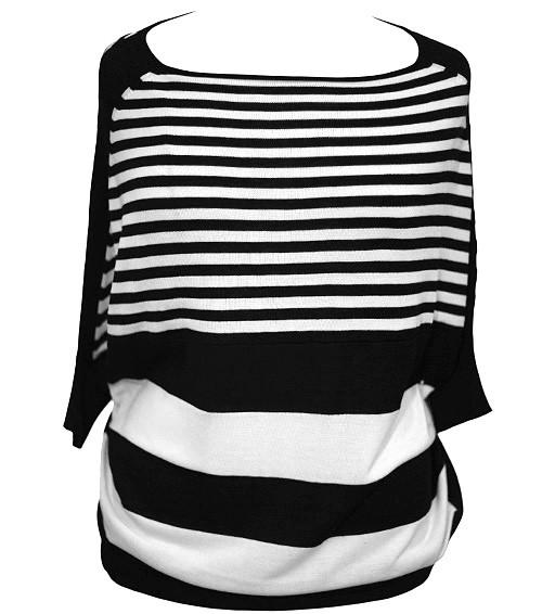 Plus Size Stripe Loose Euro Knit Sweater