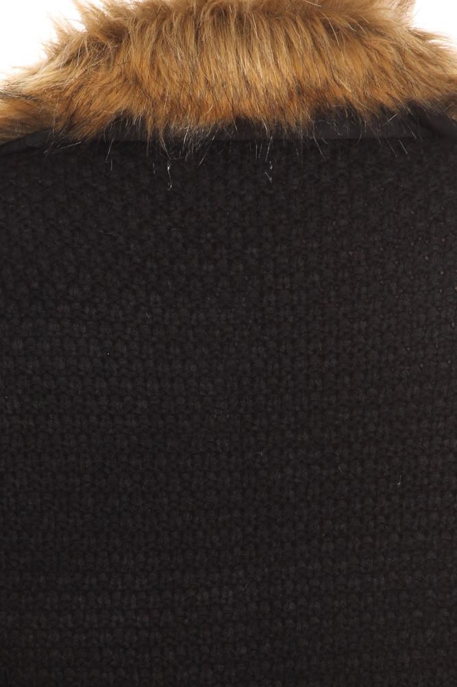 Plus Size Lavish Open Front Fur Neckline Cardigan