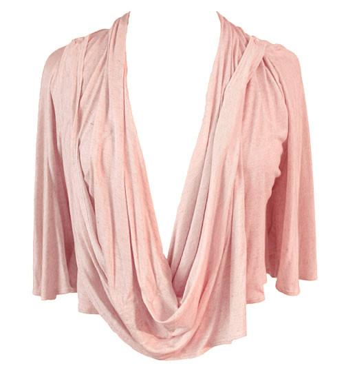 Plus Size Loose Sexy Drape Pink Top