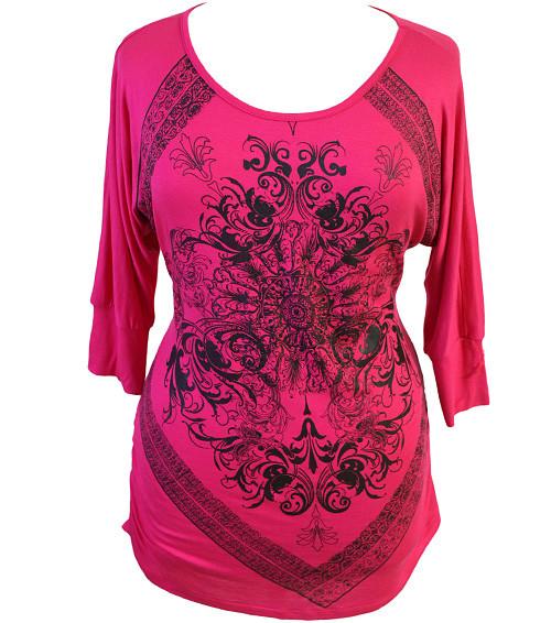 Plus Size Rock Star Pink Shirt