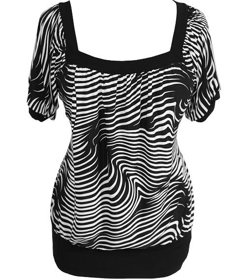 Plus Size Sexy Silky Abstract Club Top