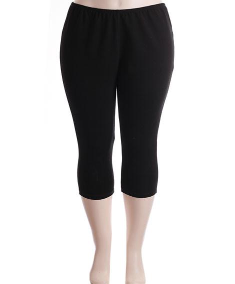 Plus Size Soft Stretchy Capri Black Leggings