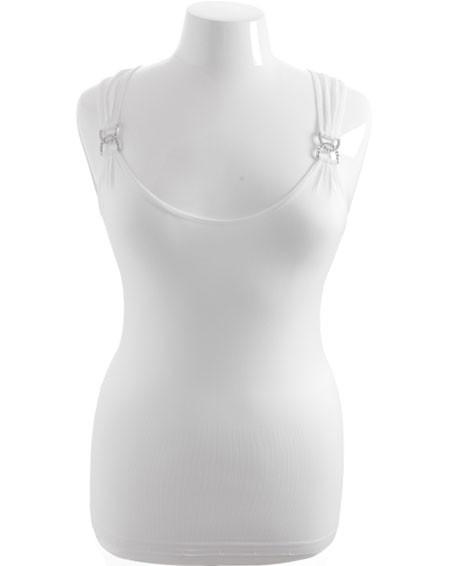 Plus Size Stretchy Diamond White Tank