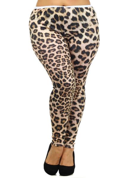 Plus Size Cheetah Print Leggings