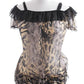 Plus Size Layered Lace Leopard Black Top