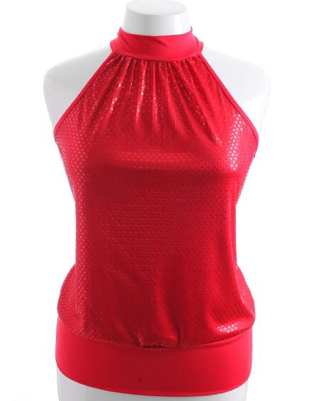 Plus Size Sparking Dots Red Choker Top
