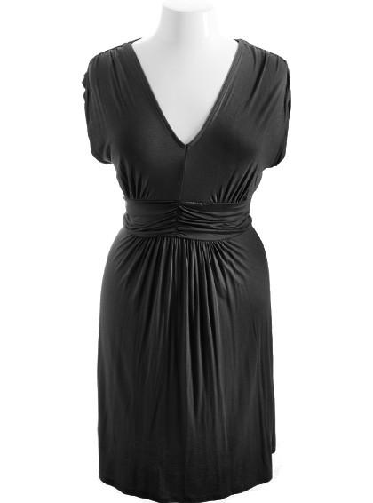 Plus Size Perfectly Pleated Black Dress