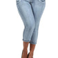 Plus Size Rhinestone Capri Denim Jeans