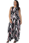 Prism Abstract Plus Size Jumpsuit with Slits