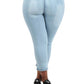 Plus Size Booty Lifter Rhinestone Capri Denim Jeans