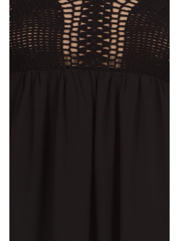 Plus Size Love Struck Crochet Black Maxi Dress
