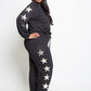 Plus Size Cozy Star Printed Sweater Top Bottom Set