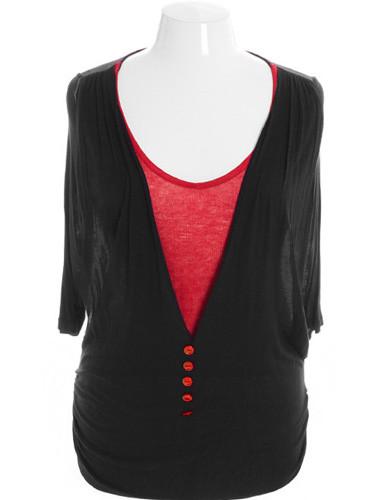Plus Size Get It Girl Layered Vest Red Top